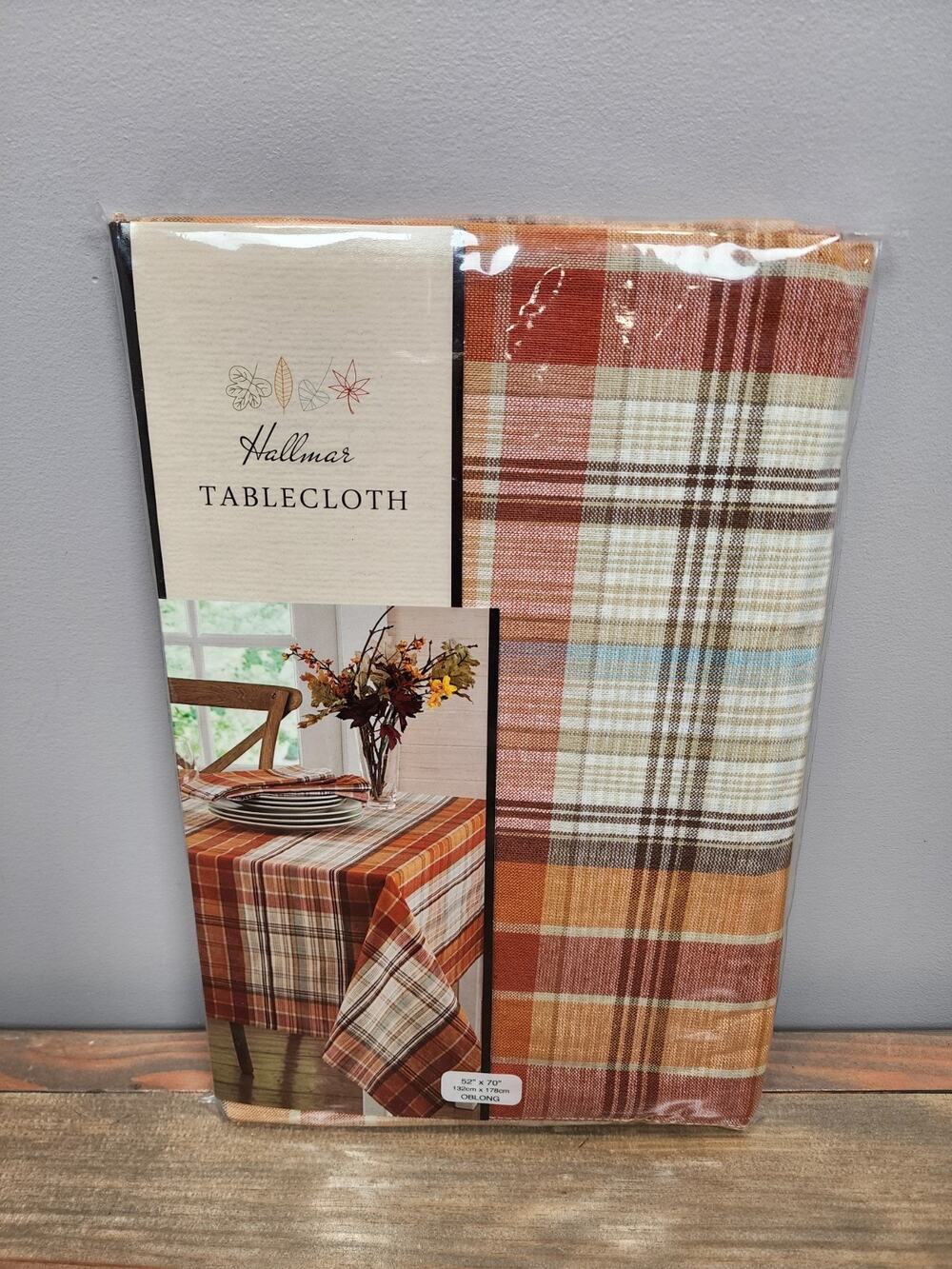 Arlee Hallmar Spice Tablecloth Fall 52"x70" Oblong Plaid Fall Harvest